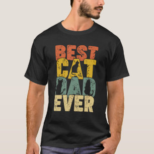 Best Cat Dad Ever Retro Dad Cat T-Shirt