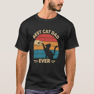 Best Cat Dad Ever Retro Funny Cat Owner Lover Fat T-Shirt