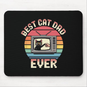 Best Cat Dad Ever Retro Vintage Cat Dad Men  Mouse Mat