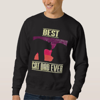 Best Cat Dad Ever Retro Vintage Fist Bump Cat Sweatshirt