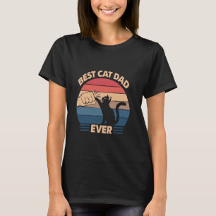 Best Cat Dad Ever Retro Vintage Fist Bump T-Shirt