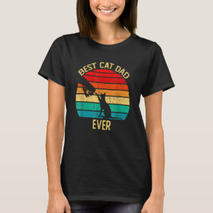 Best Cat Dad Ever Retro Vintage Paw Fist Bump T-Shirt