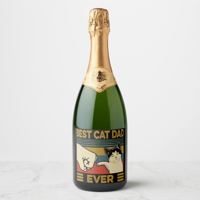 Best Cat Dad Ever               Sparkling Wine Label (Front)
