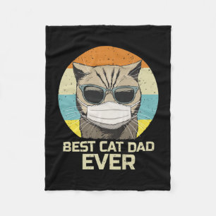 Best Cat Dad Ever   Sunglasses Face Mask Gift Fleece Blanket