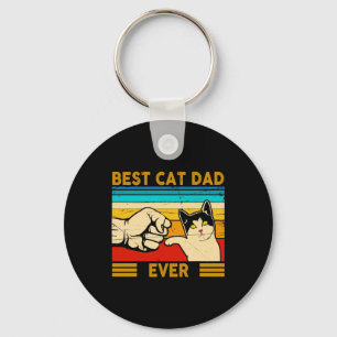 Best Cat Dad Ever T Shirt Funny Cat Dad Father Key Ring