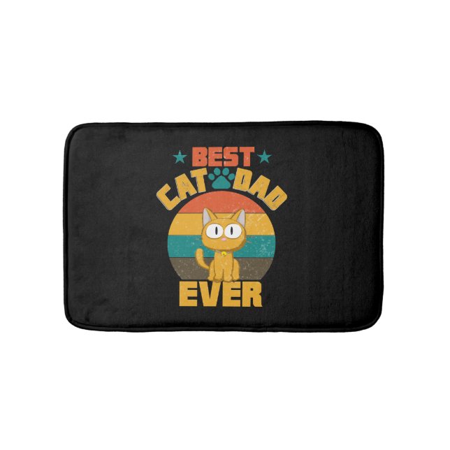 Best Cat Dad Ever T-Shirt Funny Cat Daddy Father Bath Mat (Front)