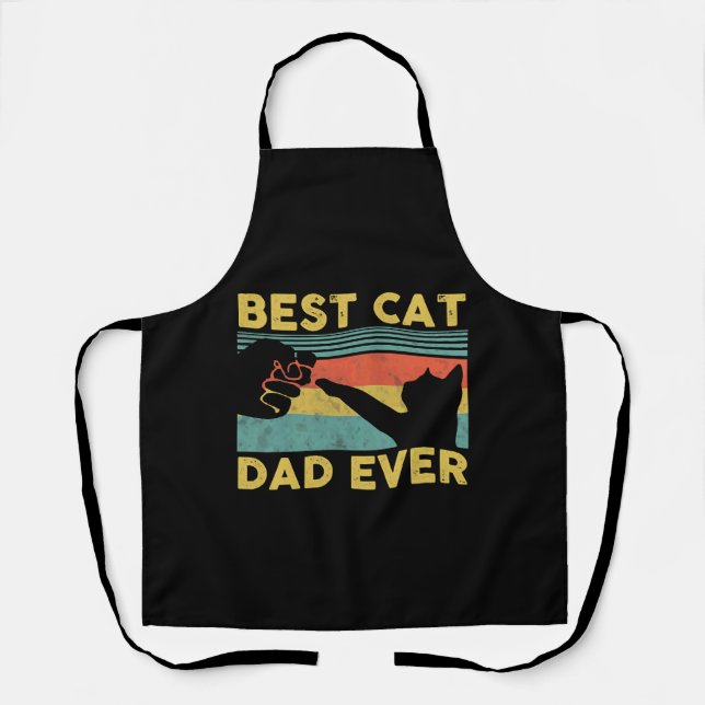 Best Cat Dad Ever tee Funny Cat Daddy Father s Day Apron (Front)