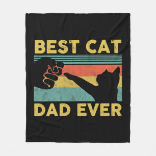 Best Cat Dad Ever tee Funny Cat Daddy Father s Day Fleece Blanket
