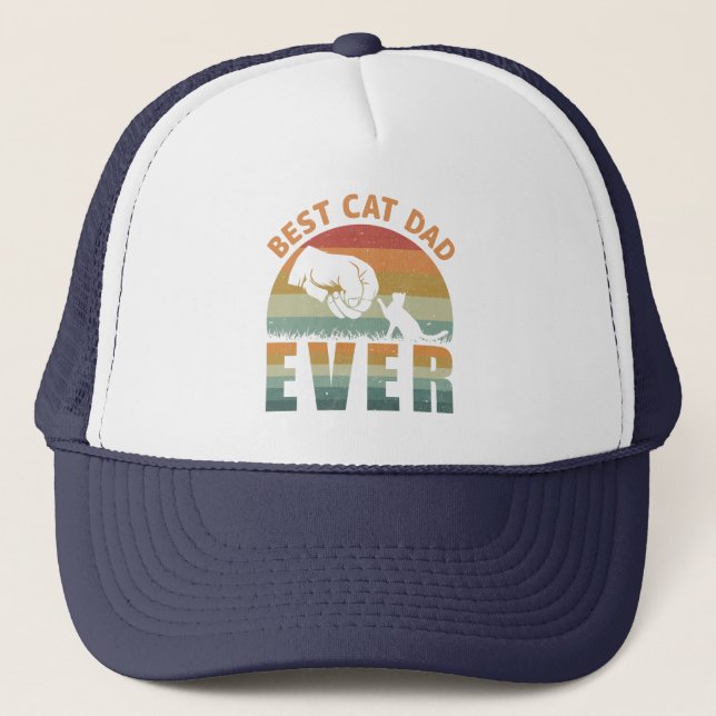 Best Cat Dad Ever Trucker Hat (Front)