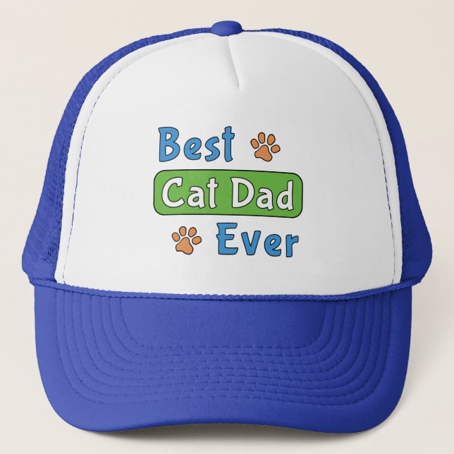 Best Cat Dad Ever Trucker Hat (Front)