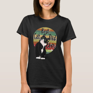 Best Cat Dad Ever Tuxedo Father's Day Retro T-Shirt