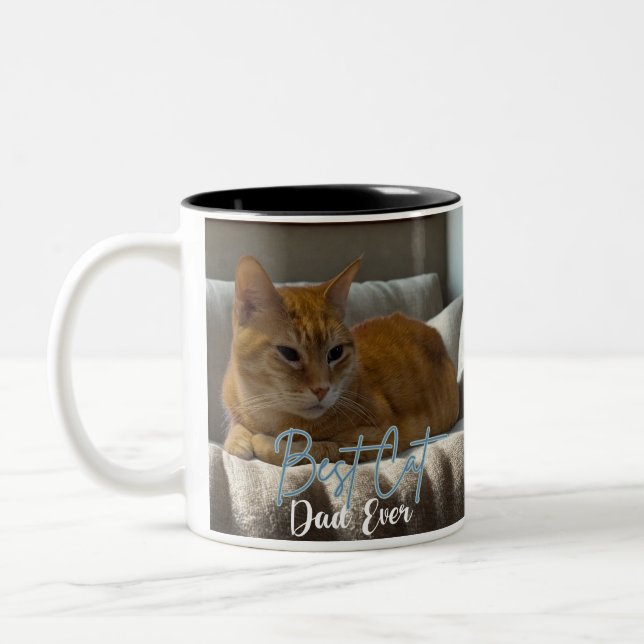 Best Cat Dad Ever Two-Tone Coffee Mug (Left)