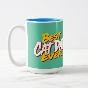 Best Cat Dad Ever - Urban Feline Pride Two-Tone Coffee Mug