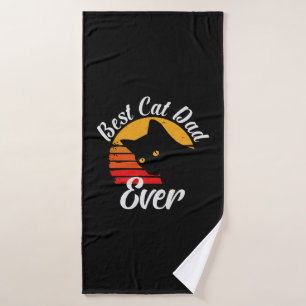 Best Cat Dad Ever Vintage Best Cat Dad Ever Gift Bath Towel