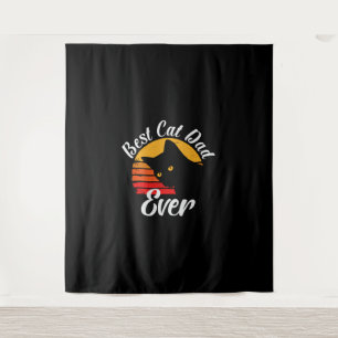 Best Cat Dad Ever Vintage Best Cat Dad Ever Gift Tapestry