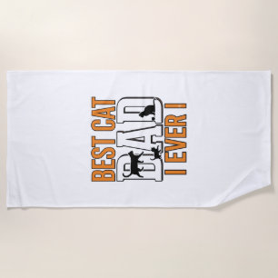 Best Cat Dad Ever Vintage Cat Father Shirt Design_ Beach Towel