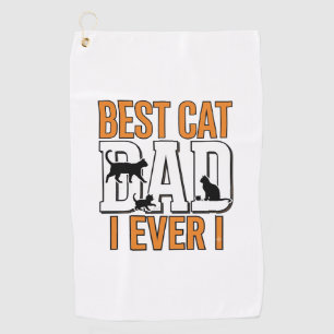 Best Cat Dad Ever Vintage Cat Father Shirt Design_ Golf Towel