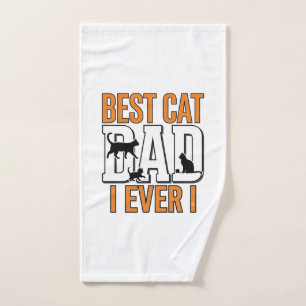 Best Cat Dad Ever Vintage Cat Father Shirt Design_ Hand Towel