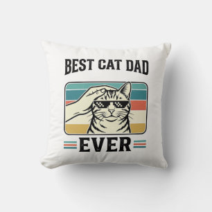 Best Cat Dad Ever Vintage Cat Lover Design_1 Cushion