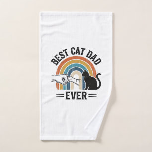 Best Cat Dad Ever Vintage Cat Lover Design_1 Hand Towel