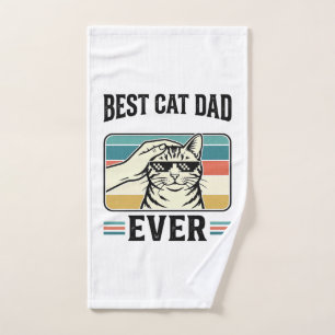 Best Cat Dad Ever Vintage Cat Lover Design_1 Hand Towel
