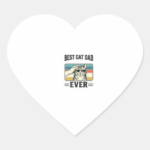 Best Cat Dad Ever Vintage Cat Lover Design_1 Heart Sticker
