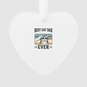 Best Cat Dad Ever Vintage Cat Lover Design_1 Ornament