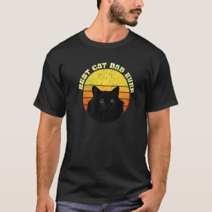 Best Cat Dad Ever Vintage Eighties Style Cat Retro T-Shirt