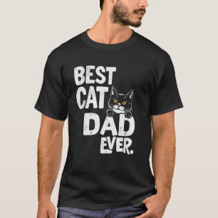 Best Cat Dad Ever Vintage Funny Cat Lover Grandpa T-Shirt