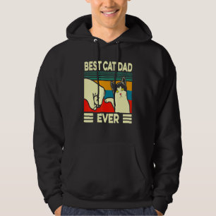 Best Cat Dad Ever Vintage Men Bump Fit Fathers Day Hoodie
