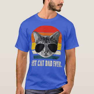 Best Cat Dad Ever  Vintage Retro Cat Daddy Cat Fat T-Shirt