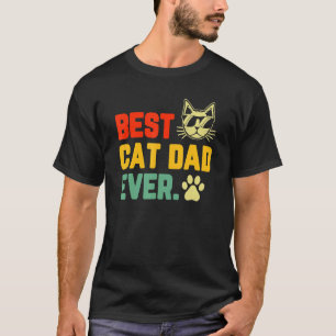 Best Cat Dad Ever Vintage Retro Cat Daddy Father's T-Shirt