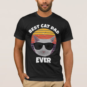 BEST CAT DAD EVER VINTAGE RETRO CIRCLE T-Shirts