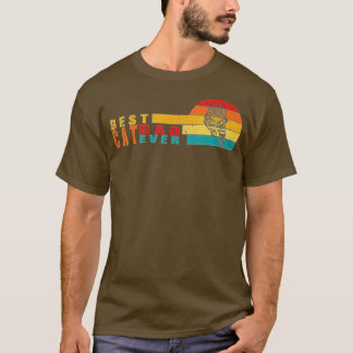 Best Cat Dad Ever Vintage Retro Papa Birthday Fath T-Shirt