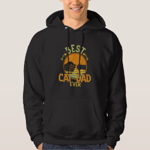 Best Cat Dad Ever Vintage Retro Sunset Daddy Fathe Hoodie