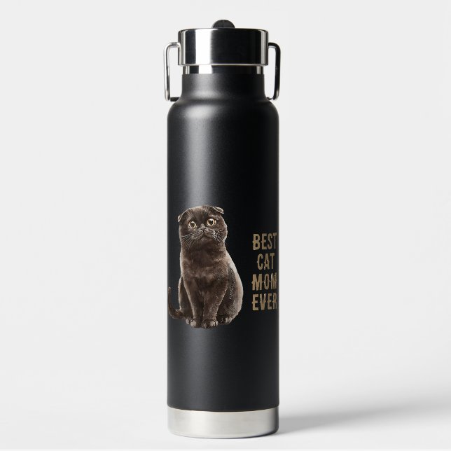 Best Cat Dad Ever Water Bottle (Front)