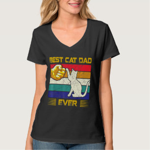 Best Cat Dad Ever With Retro Vintage For Men Fathe T-Shirt