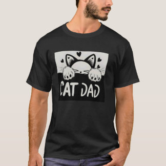 Best Cat Dad Father Kitten Cat Lover Cat Paws Cat  T-Shirt