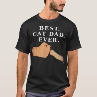 Best Cat Dad Father & Kitty Paw Fist Bump Tee