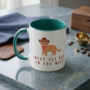 Best Cat Dad In The West Meowdy Cowboy Cat Mug