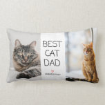 Best Cat Dad Lumbar Pillow<br><div class="desc">Celebrate the best cat dad in the world with this modern and simple cat dad design. Click “customise further” to change the layout of the design elements or add more text.</div>