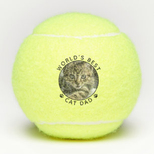 Best Cat Dad Personalised Photo Tennis Balls