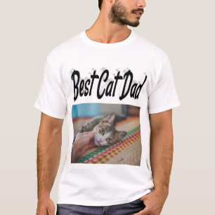 Best Cat Dad Photo Black text T-Shirt