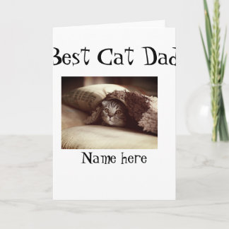 best cat dad photo name fathers day pet dad daddy  card