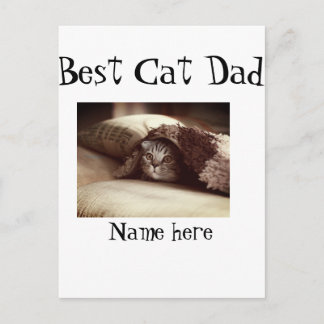 best cat dad photo name fathers day pet dad daddy  postcard