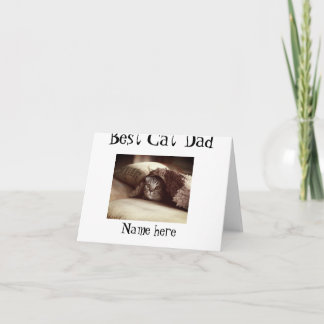 best cat dad photo name fathers day pet dad daddy  thank you card