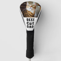 BEST CAT DAD Photo Paw Print Golf Head Cover