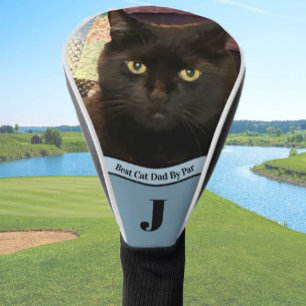 Best cat dad photo template golfer gift custom golf head cover