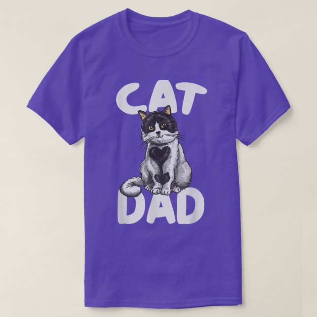 Best CAT DAD Shirt Fathers Day Kitty Daddy Papa Ch (Design Front)