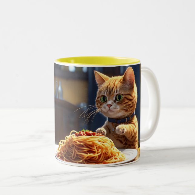 Best Cat Dad  Two-Tone Coffee Mug (Front Right)